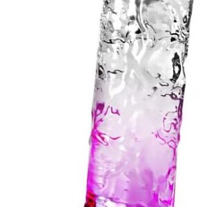 Realistic Clear Cute Purple Dildo -6.5 Inch Dildo Life Like Adult Sex Toy for Women Pleasure, 6 Inch Fake Small Thin Dildo with Suction Cup for Beginner & Woman Men