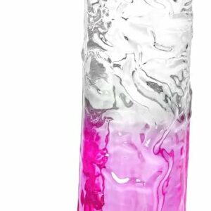 Clear Purple Suction Cup Dildo - 8.2" Flexible Big Realistic Dildo with Curved Shaft & Balls for G-Spot & Anal Stimulation - Adult Sex Toy for Women/Men/Gay